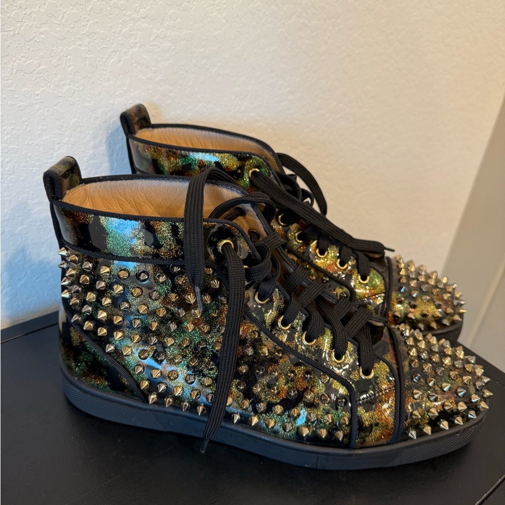 Christian Louboutin Black Studded Sneakers